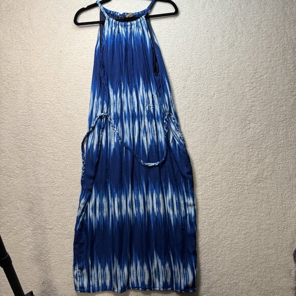 Tommy Bahama Petra Blue Tie Dye Stripe Maxi Belted Dress Size Medium - Picture 3 of 7